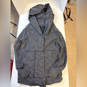 lululemon athletica Heathered Gray Hooded Snap up Sweatshirt